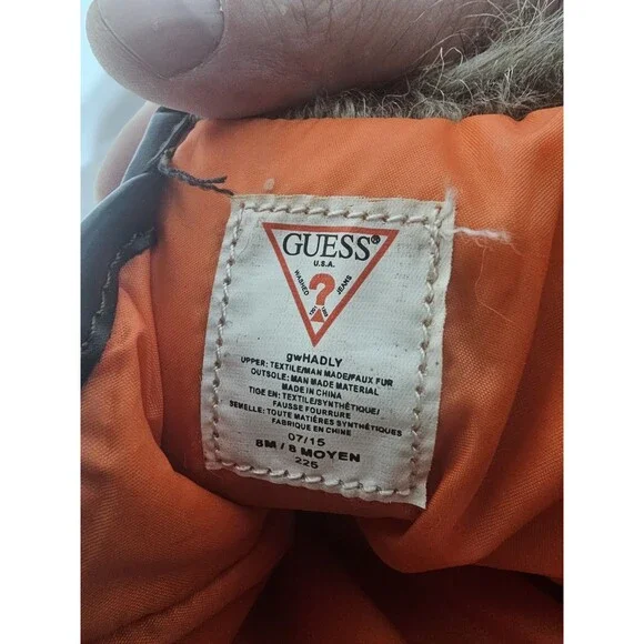 GUESS Women’s Hadley Tall Winter Boots Size 8M Olive Green Faux Fur Snow EUC - Picture 9 of 13